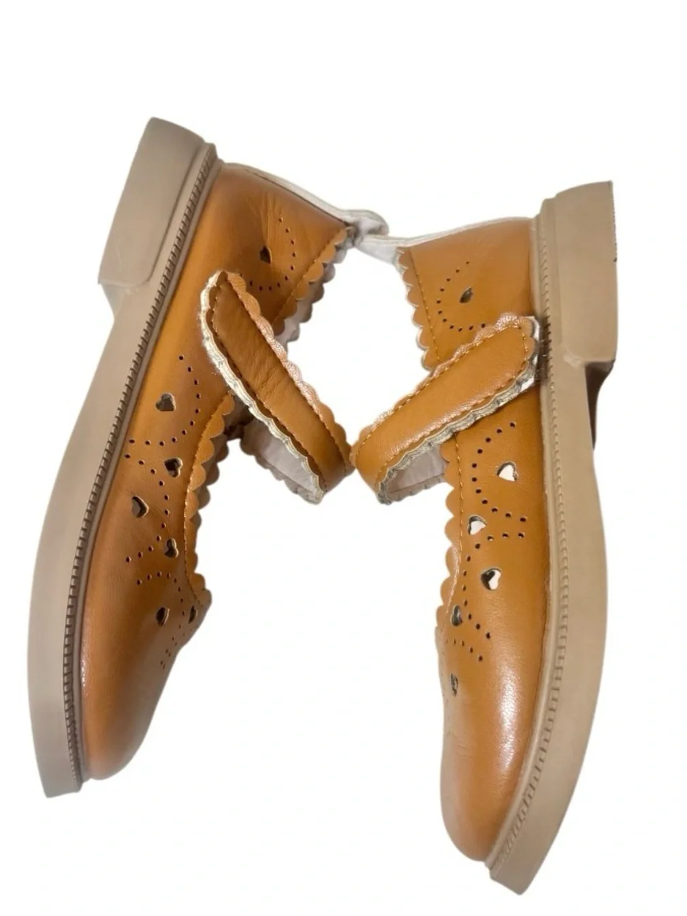 MYA Fashion FROM Marie Nicole heart cut brown Mary Jane dress shoes size 30 12